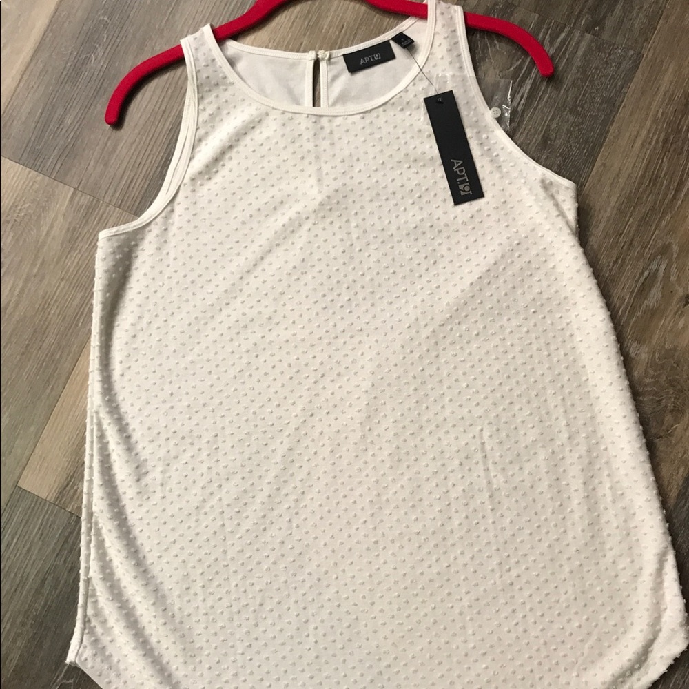 White on white embossed sleeveless top